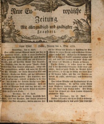 Neue europäische Zeitung Freitag 2. Mai 1777