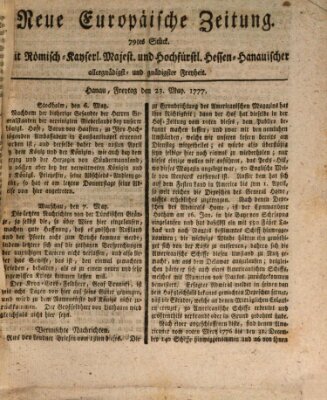 Neue europäische Zeitung Freitag 23. Mai 1777