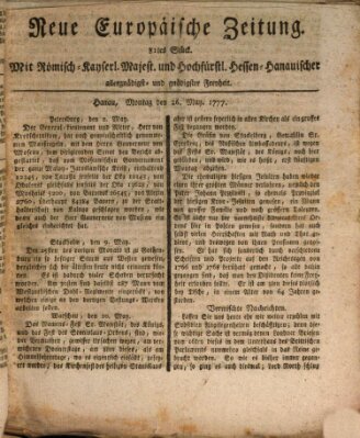 Neue europäische Zeitung Montag 26. Mai 1777