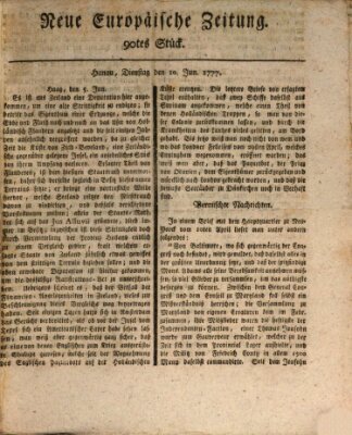 Neue europäische Zeitung Dienstag 10. Juni 1777