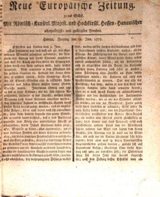 Neue europäische Zeitung Friday 13. June 1777