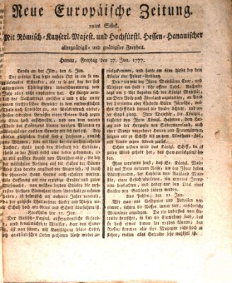 Neue europäische Zeitung Freitag 27. Juni 1777