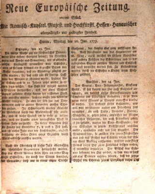 Neue europäische Zeitung Montag 30. Juni 1777