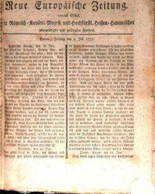 Neue europäische Zeitung Freitag 4. Juli 1777