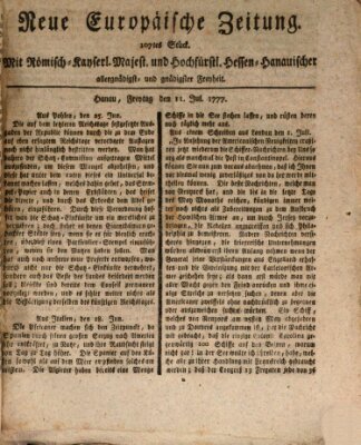 Neue europäische Zeitung Freitag 11. Juli 1777