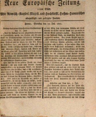 Neue europäische Zeitung Samstag 19. Juli 1777