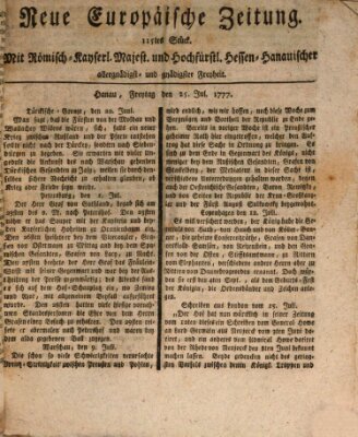Neue europäische Zeitung Friday 25. July 1777