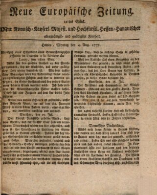 Neue europäische Zeitung Montag 4. August 1777