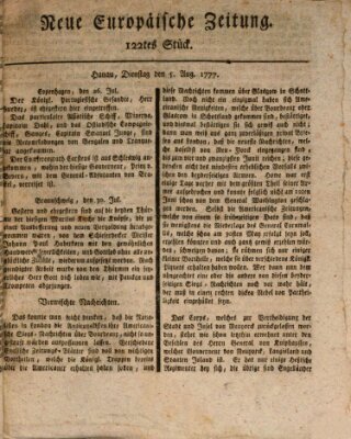 Neue europäische Zeitung Dienstag 5. August 1777