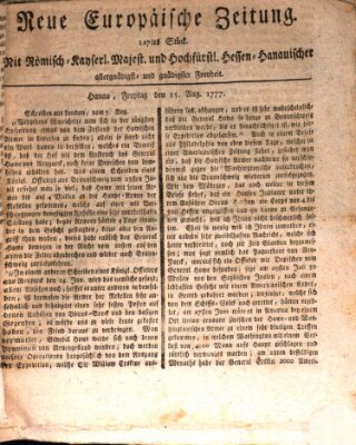 Neue europäische Zeitung Friday 15. August 1777