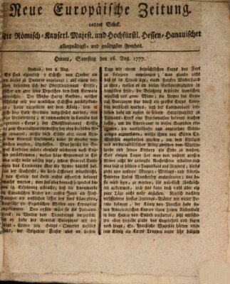 Neue europäische Zeitung Samstag 16. August 1777