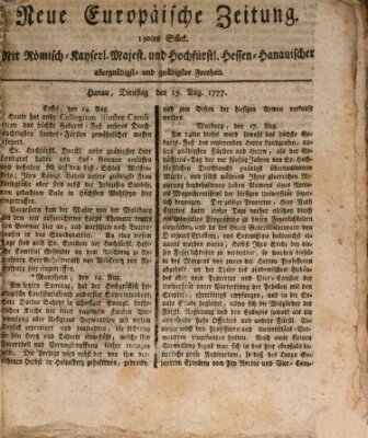 Neue europäische Zeitung Dienstag 19. August 1777