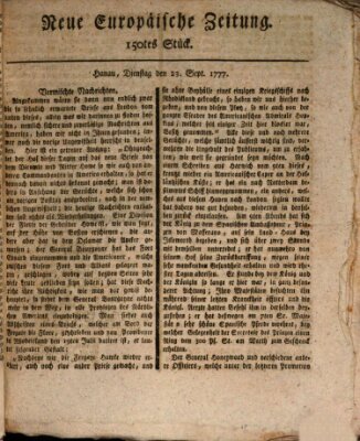 Neue europäische Zeitung Dienstag 23. September 1777