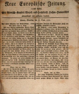 Neue europäische Zeitung Samstag 27. September 1777