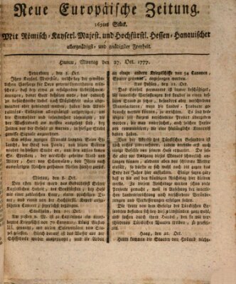 Neue europäische Zeitung Montag 27. Oktober 1777