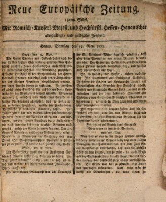 Neue europäische Zeitung Samstag 15. November 1777