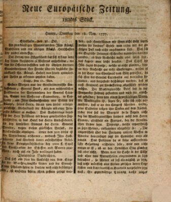 Neue europäische Zeitung Dienstag 18. November 1777