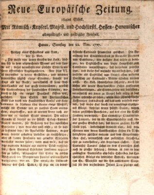 Neue europäische Zeitung Samstag 22. November 1777