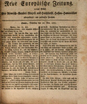 Neue europäische Zeitung Samstag 20. Dezember 1777