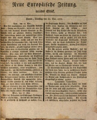 Neue europäische Zeitung Dienstag 23. Dezember 1777