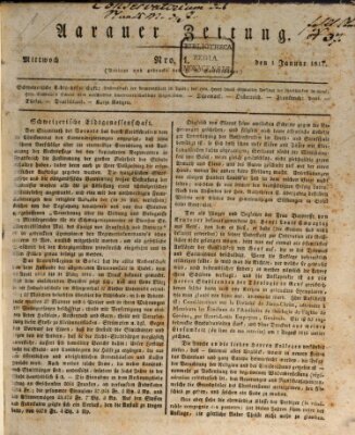 Aarauer Zeitung Mittwoch 1. Januar 1817