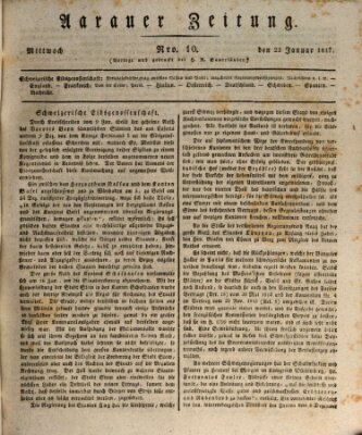 Aarauer Zeitung Mittwoch 22. Januar 1817