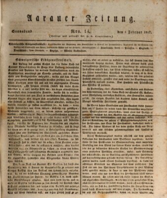 Aarauer Zeitung Samstag 1. Februar 1817