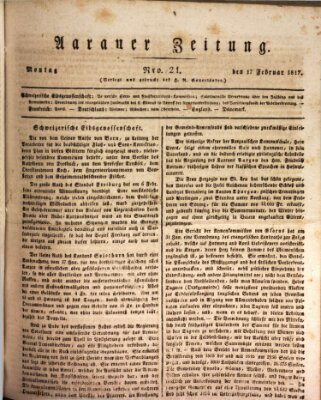 Aarauer Zeitung Montag 17. Februar 1817