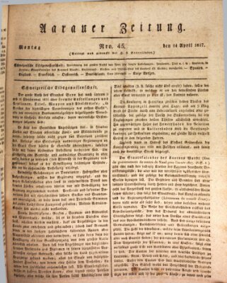 Aarauer Zeitung Montag 14. April 1817