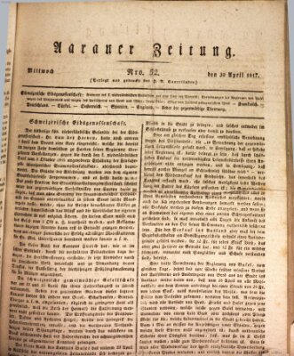 Aarauer Zeitung Mittwoch 30. April 1817