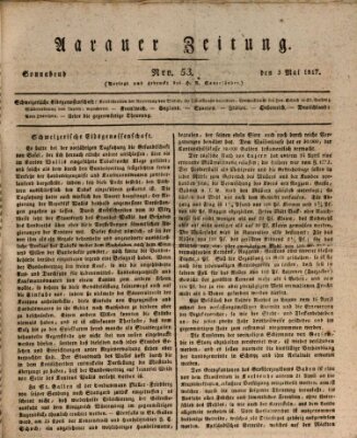 Aarauer Zeitung Samstag 3. Mai 1817