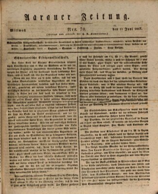 Aarauer Zeitung Mittwoch 11. Juni 1817