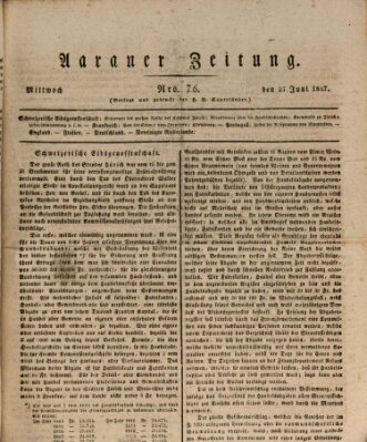 Aarauer Zeitung Mittwoch 25. Juni 1817