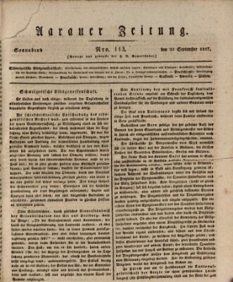 Aarauer Zeitung Samstag 20. September 1817