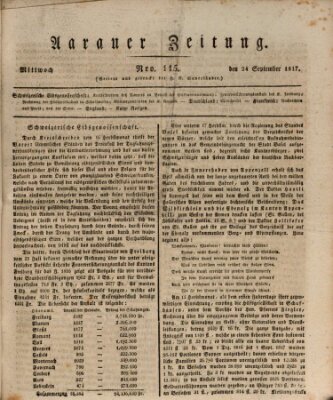 Aarauer Zeitung Mittwoch 24. September 1817
