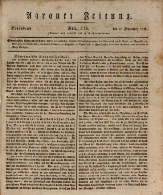 Aarauer Zeitung Samstag 27. September 1817