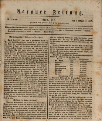 Aarauer Zeitung Mittwoch 1. Oktober 1817