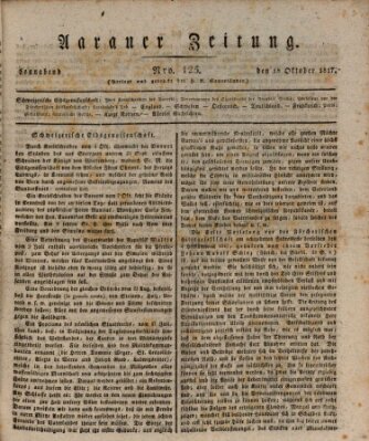 Aarauer Zeitung Samstag 18. Oktober 1817