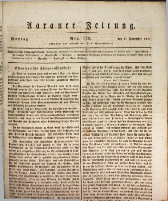 Aarauer Zeitung Montag 17. November 1817