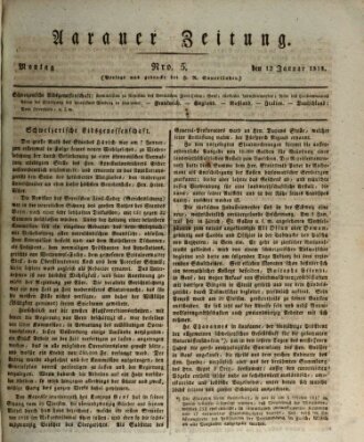 Aarauer Zeitung Montag 12. Januar 1818