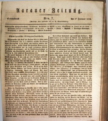 Aarauer Zeitung Samstag 17. Januar 1818