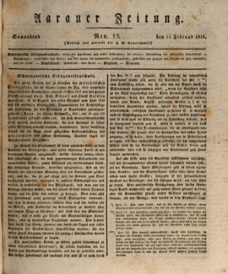 Aarauer Zeitung Samstag 14. Februar 1818