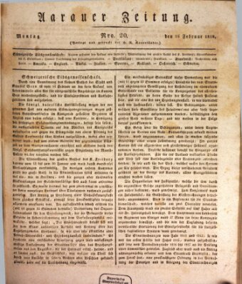 Aarauer Zeitung Montag 16. Februar 1818