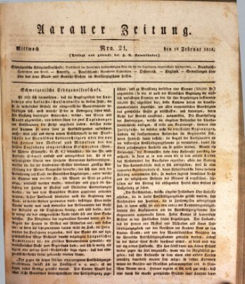 Aarauer Zeitung Mittwoch 18. Februar 1818