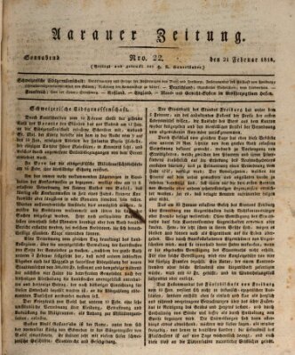 Aarauer Zeitung Samstag 21. Februar 1818