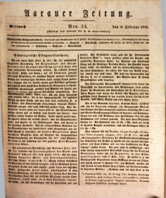 Aarauer Zeitung Mittwoch 25. Februar 1818