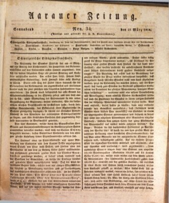 Aarauer Zeitung Samstag 21. März 1818