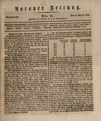 Aarauer Zeitung Samstag 18. April 1818