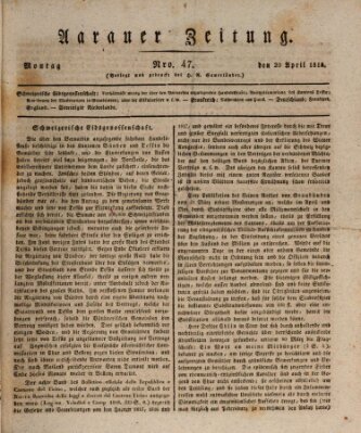 Aarauer Zeitung Montag 20. April 1818