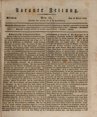 Aarauer Zeitung Mittwoch 29. April 1818